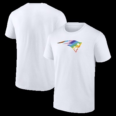 New England Patriots White Logo Pride T-Shirt