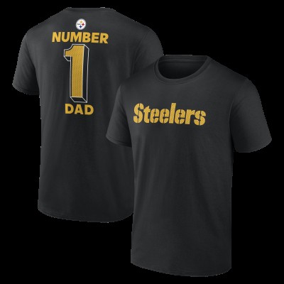 Pittsburgh Steelers Black #1 Dad Jersey T-Shirt