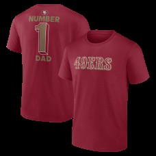 San Francisco 49ers Scarlet #1 Dad Jersey T-Shirt