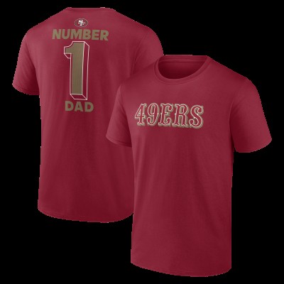 San Francisco 49ers Scarlet #1 Dad Jersey T-Shirt