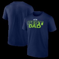 Seattle Seahawks College Navy Greatest Dad T-Shirt