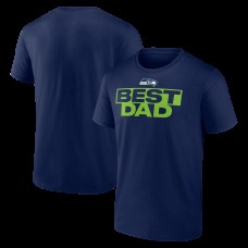 Seattle Seahawks College Navy Greatest Dad T-Shirt