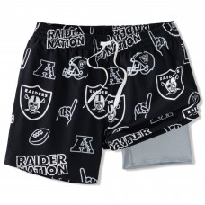 Las Vegas Raiders Chubbies Black The Neon 5.5 Classic Lined Swim Trunks