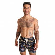Pittsburgh Steelers Chubbies Black The Neon 5.5 Classic Lined Swim Trunks