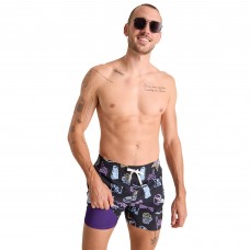 Minnesota Vikings Chubbies Black The Neon 5.5 Classic Lined Swim Trunks