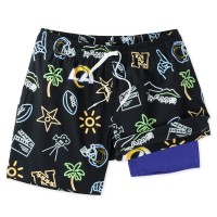 Los Angeles Rams Chubbies The Neon 5.5 Classic Lined Swim Trunks - Black