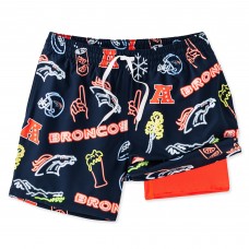Denver Broncos Chubbies Navy The Neon 5.5 Classic Lined Swim Trunks