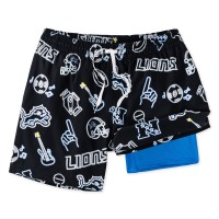 Detroit Lions Chubbies Black The Neon 5.5 Classic Lined Swim Trunks