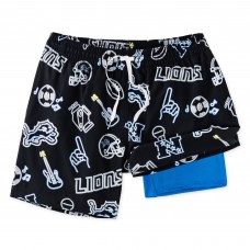 Detroit Lions Chubbies Black The Neon 5.5 Classic Lined Swim Trunks