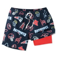 New England Patriots Chubbies Navy The Neon 5.5 Classic Lined Swim Trunks