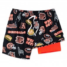 Cincinnati Bengals Chubbies Black The Neon 5.5 Classic Lined Swim Trunks