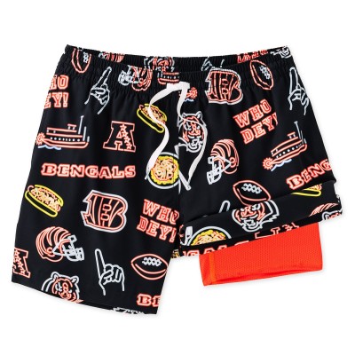 Cincinnati Bengals Chubbies Black The Neon 5.5 Classic Lined Swim Trunks