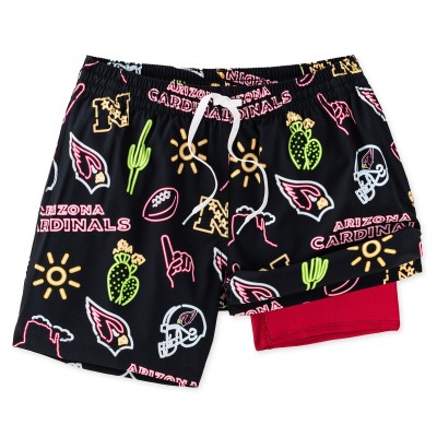 Arizona Cardinals Chubbies Black The Neon 5.5 Classic Lined Swim Trunks