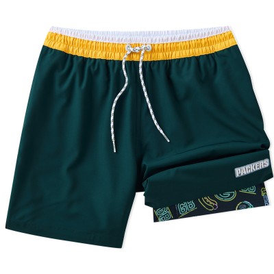 Green Bay Packers Chubbies Green 5.5 Classic Lined Swim Trunks