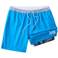 Detroit Lions Chubbies Blue 5.5 Classic Lined Swim Trunks