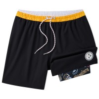 Pittsburgh Steelers Chubbies Black 5.5 Classic Lined Swim Trunks