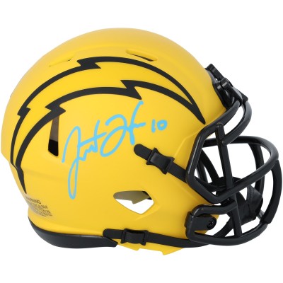 Justin Herbert Los Angeles Chargers Autographed Fanatics Authentic Riddell Rave Speed Mini Helmet