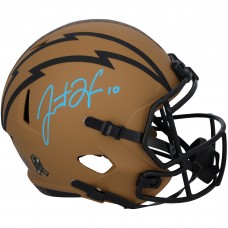 Justin Herbert Los Angeles Chargers Autographed Fanatics Authentic Riddell 2023 Salute To Service Speed Replica Helmet