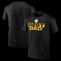 Pittsburgh Steelers Black Best Dad Fathers Day T-Shirt