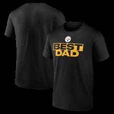 Pittsburgh Steelers Black Best Dad Fathers Day T-Shirt