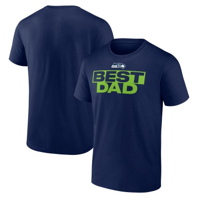Seattle Seahawks College Navy Best Dad Fathers Day T-Shirt