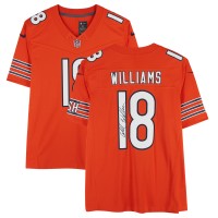 Игровая джерси Caleb Williams Chicago Bears Autographed Fanatics Authentic Orange Nike Limited