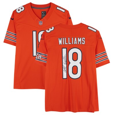 Игровая джерси Caleb Williams Chicago Bears Autographed Fanatics Authentic Orange Nike Limited