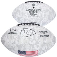 Xavier Worthy Kansas City Chiefs Autographed Fanatics Authentic 2024 Salute To Service Wilson Football
