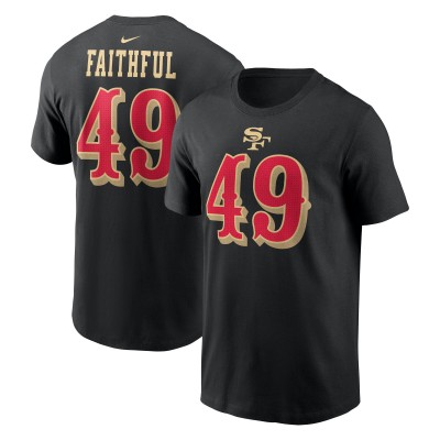 San Francisco 49ers The Faithful Nike Black 2025 Rivalries Collection Name & Number T-Shirt