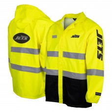 New York Jets Yellow Hi-Vis Safety Waterproof Rainshell Full-Zip Hooded Jacket New York Jets Yellow Hi-Vis Safety Waterproof Rainshell Full-Zip Hooded Jacket