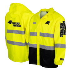 Куртка Carolina Panthers Yellow Hi-Vis Safety Waterproof Rainshell Full-Zip Hooded Куртка Carolina Panthers Yellow Hi-Vis Safety Waterproof Rainshell Full-Zip Hooded