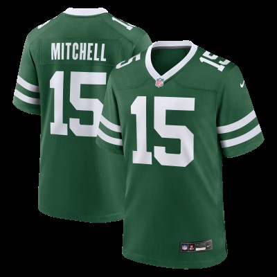 New York Jets Adonai Mitchell Nike Legacy Green Team Game Jersey
