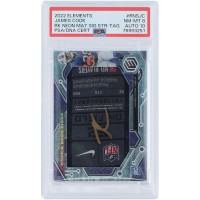James Cook Buffalo Bills Autographed 2022 Panini Elements Laundry Tag Relic #RNS-JC #4/5 PSA Authenticated 8/10 Rookie Card
