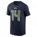 Seattle Seahawks Sam Darnold Nike College Navy Name & Number T-Shirt