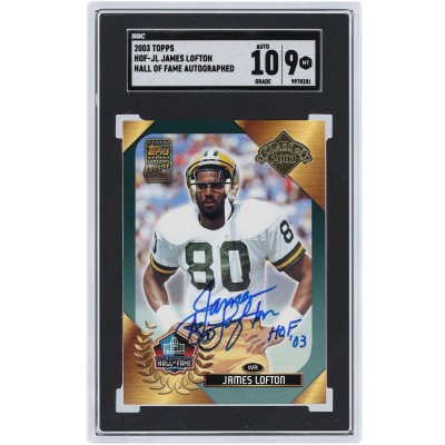 James Lofton Green Bay Packers Autographed 2003 Topps HOF Class of 2003 #HOF-JL SGC Authenticated 9/10 Card with HOF 03 Inscription