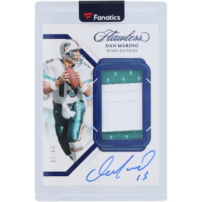 Dan Marino Miami Dolphins Autographed 2023 Panini Flawless Sapphire Patch Autograph 2 Color Relic #PA-DAM #8/10 Card