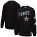 Футболка с длинным рукавом Dallas Cowboys Mitchell & Ness Black Training Camp Vintage Logos Футболка с длинным рукавом Dallas Cowboys Mitchell & Ness Black Training Camp Vintage Logos