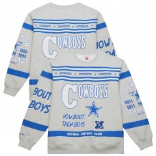 Кофта Dallas Cowboys Mitchell & Ness Heather Gray All Over Print Retro Fleece
