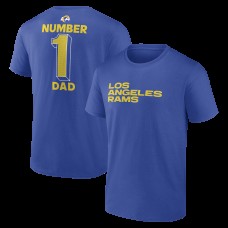 Los Angeles Rams #1 Dad Jersey T-Shirt - Royal Los Angeles Rams #1 Dad Jersey T-Shirt - Royal