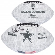 Dak Prescott Dallas Cowboys Autographed Fanatics Authentic 2024 Salute To Service Wilson Football