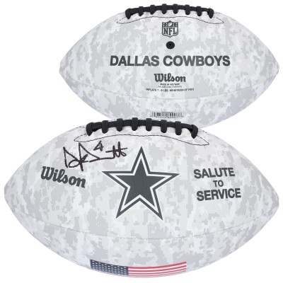 Dak Prescott Dallas Cowboys Autographed Fanatics Authentic 2024 Salute To Service Wilson Football