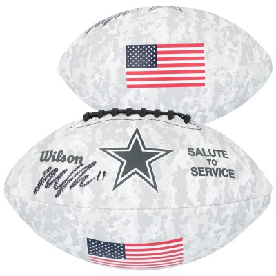 Micah Parsons Dallas Cowboys Autographed Fanatics Authentic 2024 Salute To Service Wilson Football