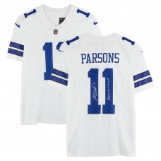 Игровая джерси Micah Parsons Dallas Cowboys Autographed Fanatics Authentic White Nike Limited with Americas Team Inscription