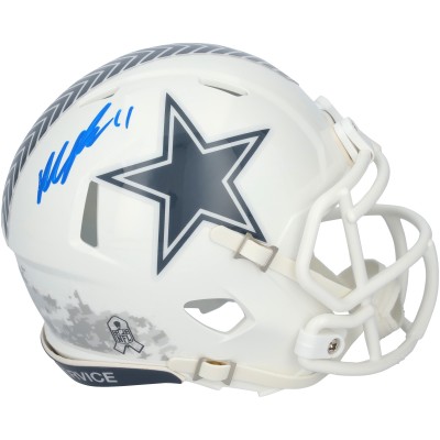 Micah Parsons Dallas Cowboys Autographed Fanatics Authentic Riddell 2024 Salute To Service Speed Mini Helmet