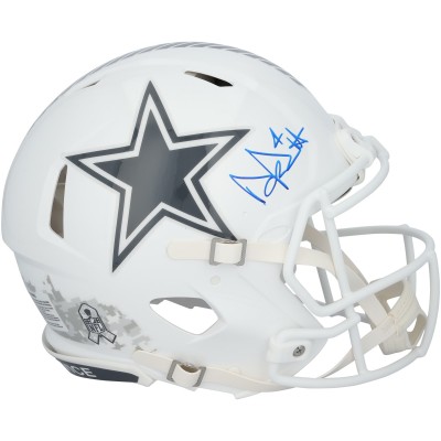 Dak Prescott Dallas Cowboys Autographed Fanatics Authentic Riddell 2024 Salute To Service Speed Authentic Helmet