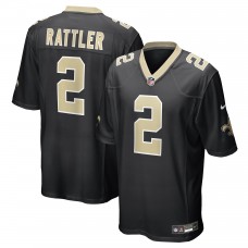 Игровая джерси New Orleans Saints Spencer Rattler Nike Black Team Game