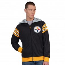 Pittsburgh Steelers Pro Player Black/Gold Helmet Full-Zip Hooded Track Jacket