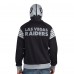 Las Vegas Raiders Pro Player Black/Silver Helmet Hoodie Full-Zip Track Jacket