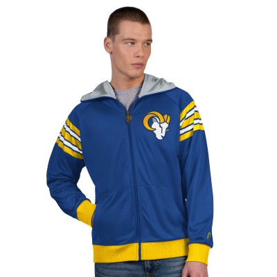 Los Angeles Rams Pro Player Helmet Full-Zip Hooded Track Jacket - Royal/Gold