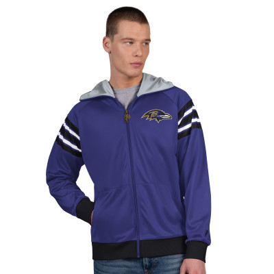 Куртка Baltimore Ravens Pro Purple/Black Helmet Full-Zip Hooded Track